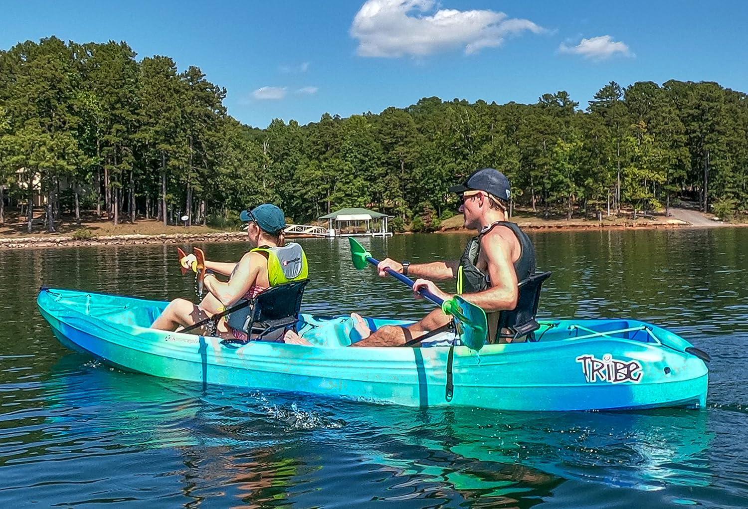 Perception Tribe Perception Tribe 13.5 Sit on Top Tandem Kayak for All-Around Fun Large ...