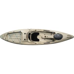 image:imagePerception Pescador 12  Sit on Top Fishing Kayak with Front Storage Well  Large Rear Storage and Dual Rod Holders  12Fossil Tan